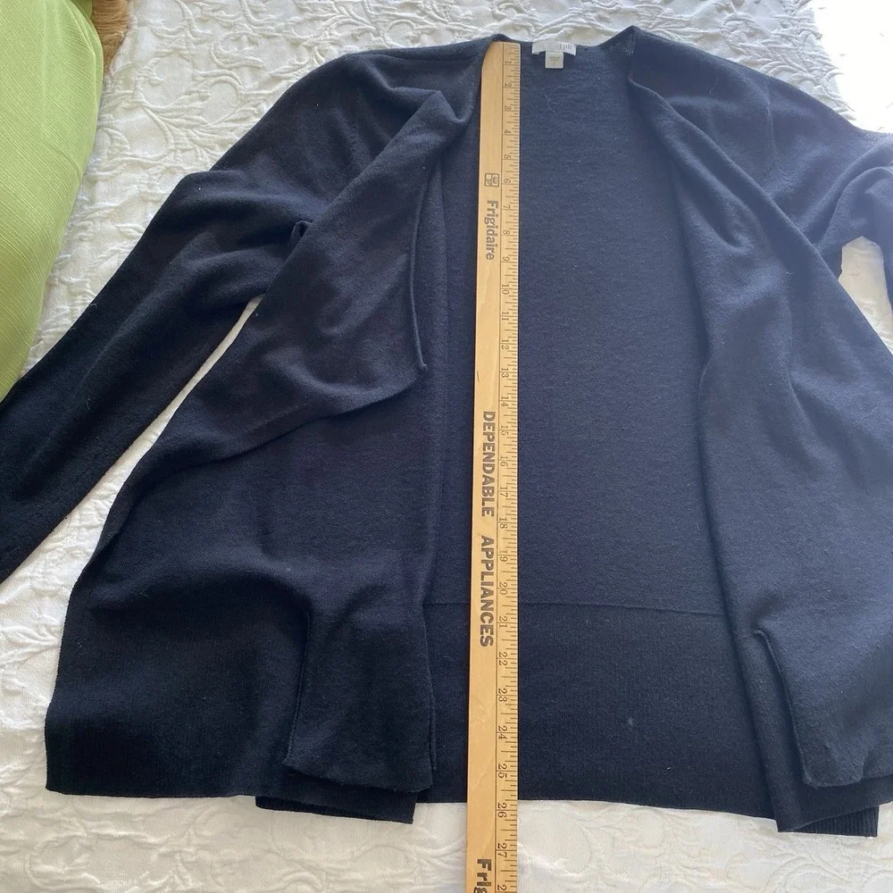 J. Jill  Black Silk Blend Open‎ Cardigan Sweater Closet Staple Minimalist Small